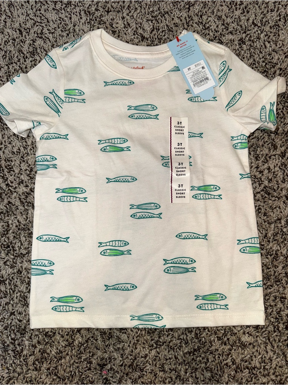 Cat & Jack - 3T - NWT fish short sleeve shirt